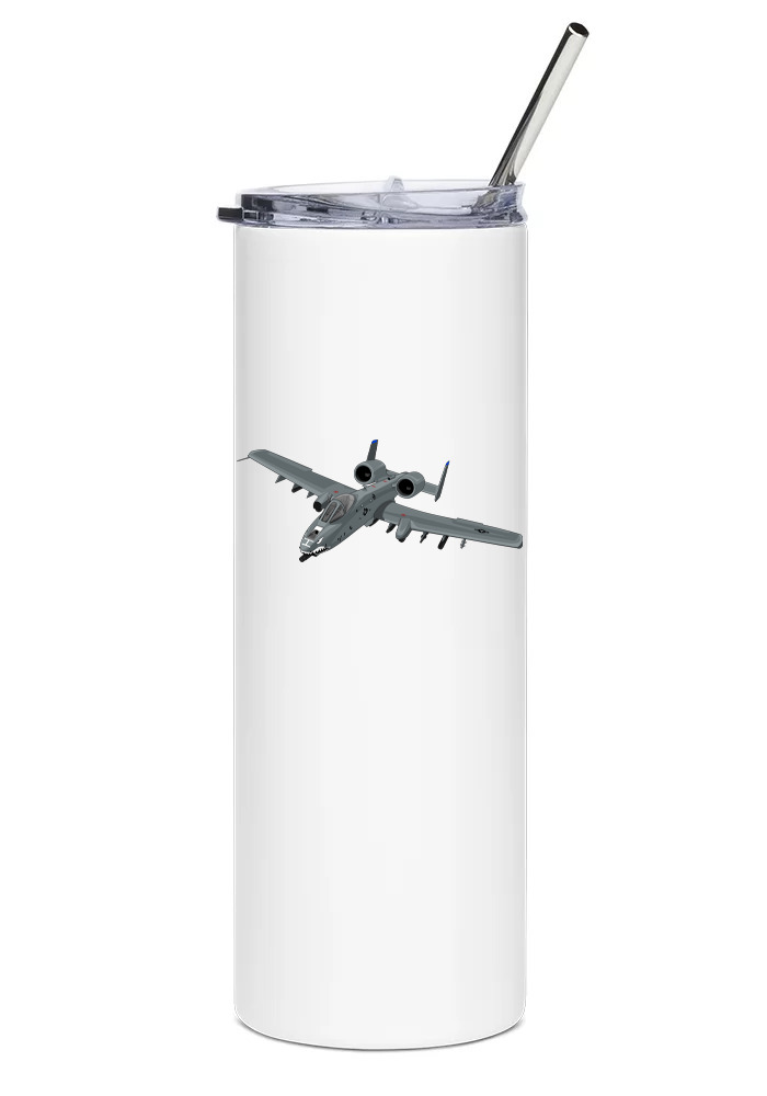 Fairchild A-10 Thunderbolt II Stainless Steel Water Tumbler with straw - 20oz.