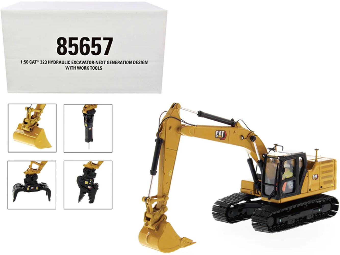 Cat Caterpillar 323 Excavator Next Generation Work 1/50 Diecast Model
