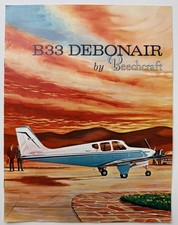 Vintage 1960's B33 Debonair Beechcraft Airplane Photo SALES BROCHURE Booklet picture