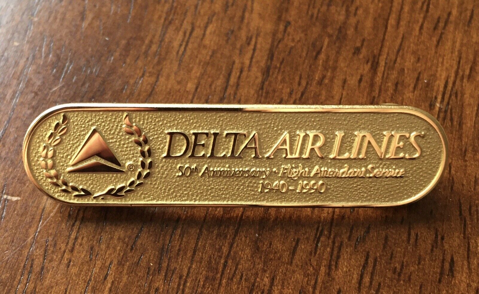 Delta Air Lines 50th Anniversary Flight Attendant Service Commemorative Pin