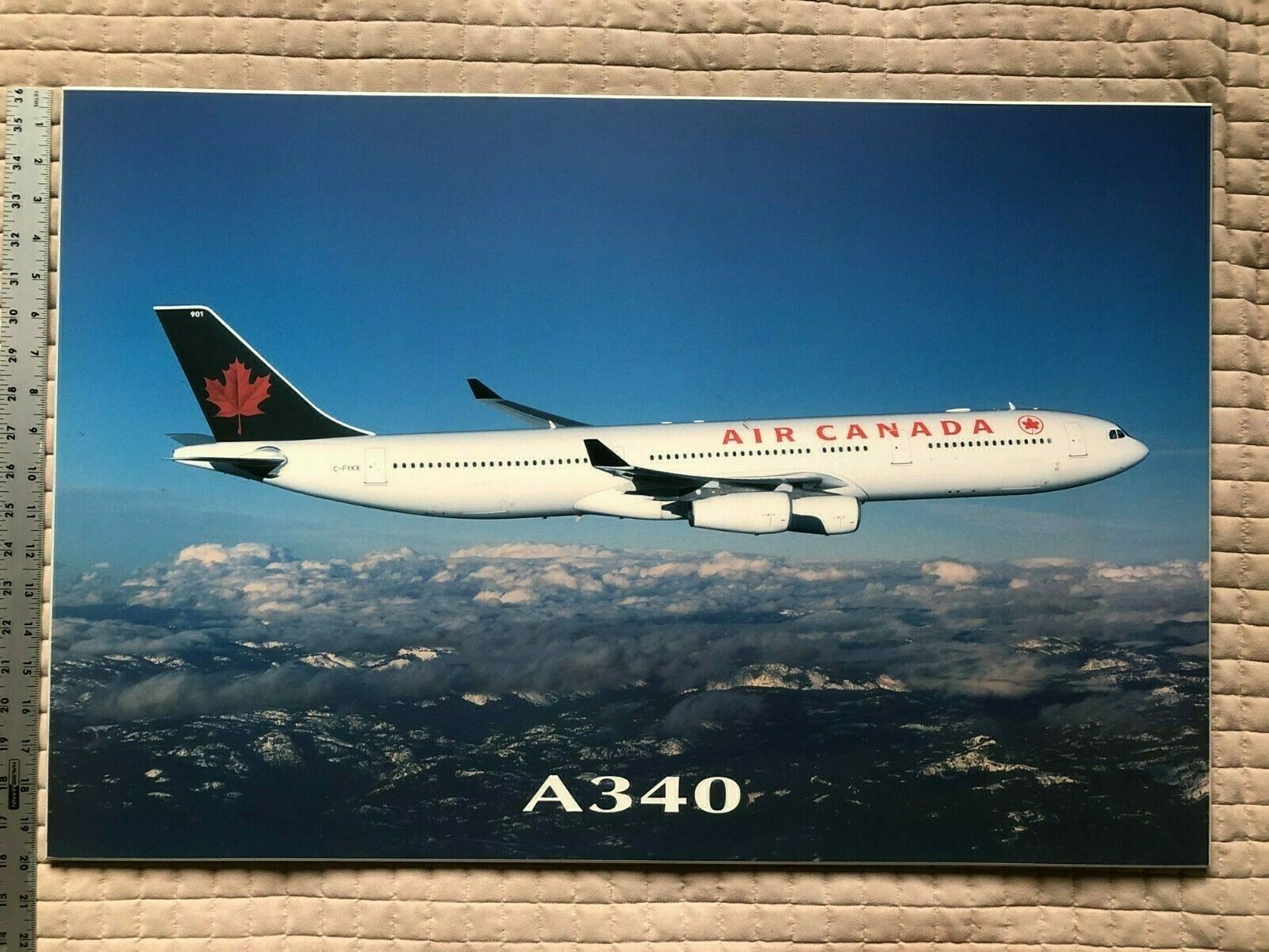 Air Canada, vintage Poster, Plaque Mount, 20 x 30 Airbus A340