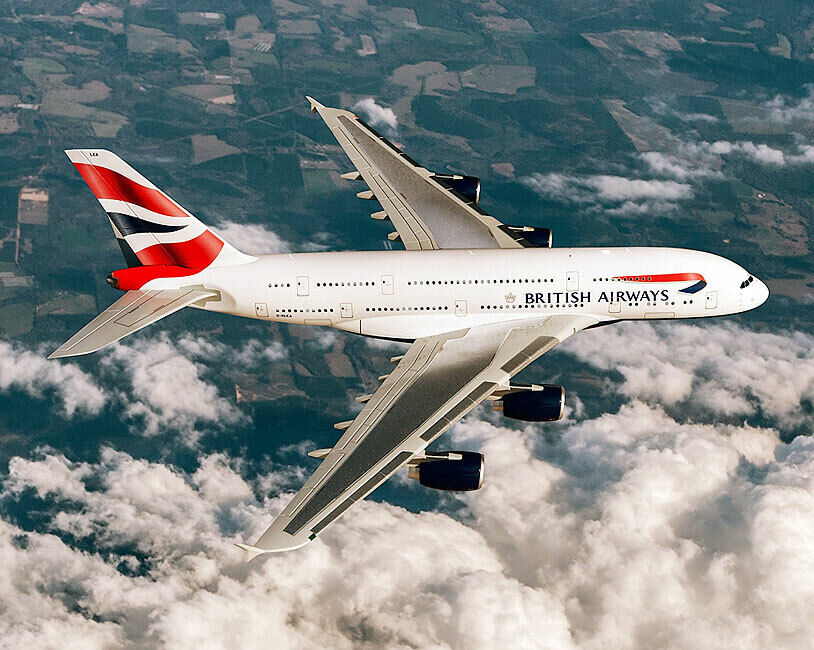 BRITISH AIRWAYS A380 AIRBUS PASSENGER AIRLINER 8x10 GLOSSY PHOTO PRINT