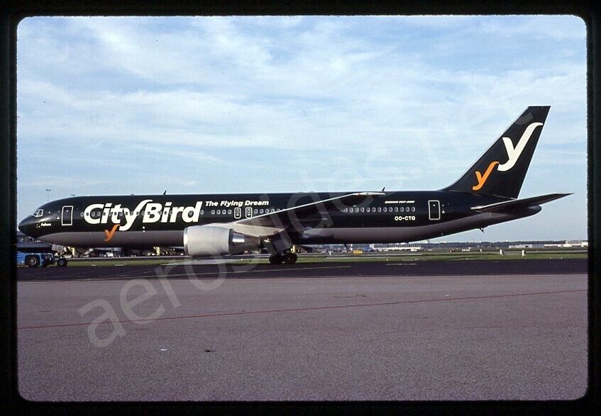 CityBird Boeing 767-300 OO-CTQ Jul 98 Kodachrome Slide/Dia A4