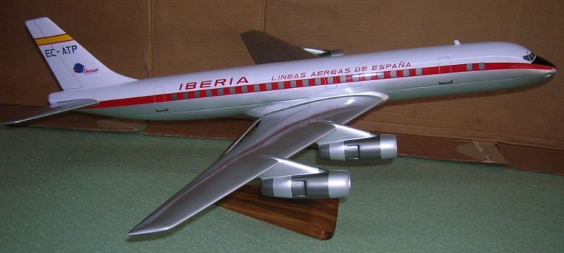 Douglas DC-8-52 Iberia Air Plane Wood Model Replica XXL 