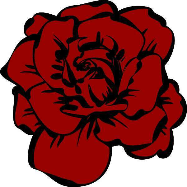 4X4 Red and Black Rose Sticker Vinyl Decal Floral Cup Stickers Vehicle Decals