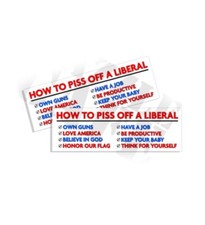 How to Piss off a Liberal Guns God Flag Job Baby Think Right STICKER DECAL 2PK picture