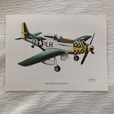 North American P-51D Mustang Air Plane Illustration Vintage Print 1981 8inx10.75 picture