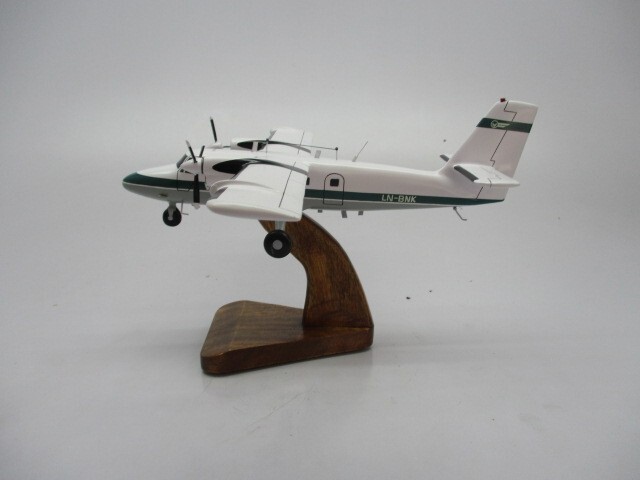 DHC-6 Twin Otter Wideroe Airplane Desktop Kiln Dried Wood Model Regular New