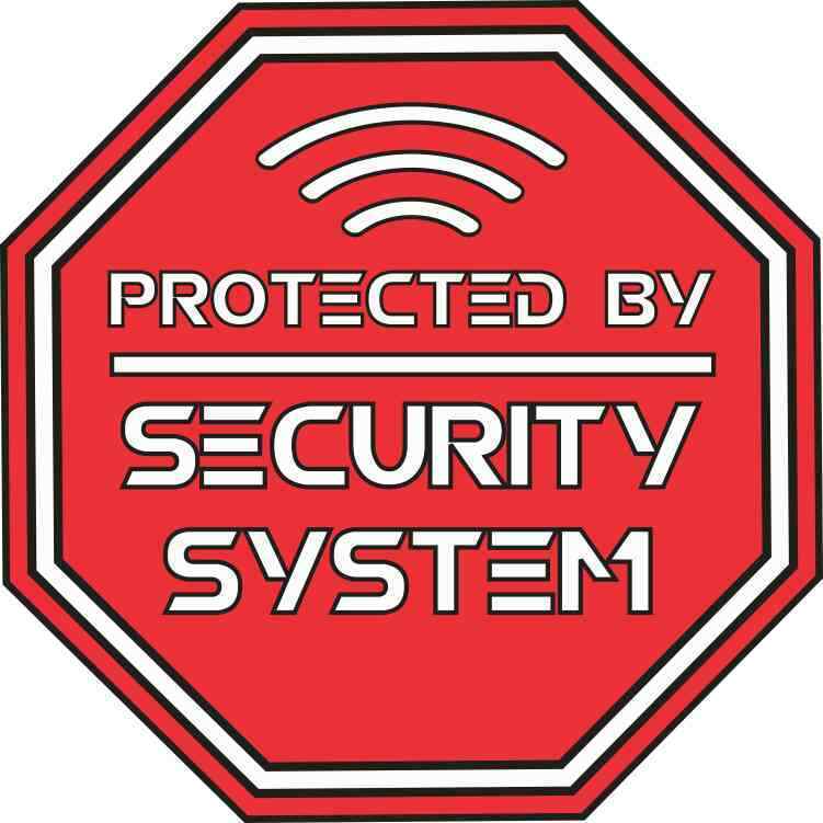 5in x 5in Protected By Security System Sticker Car Truck Vehicle Bumper Decal