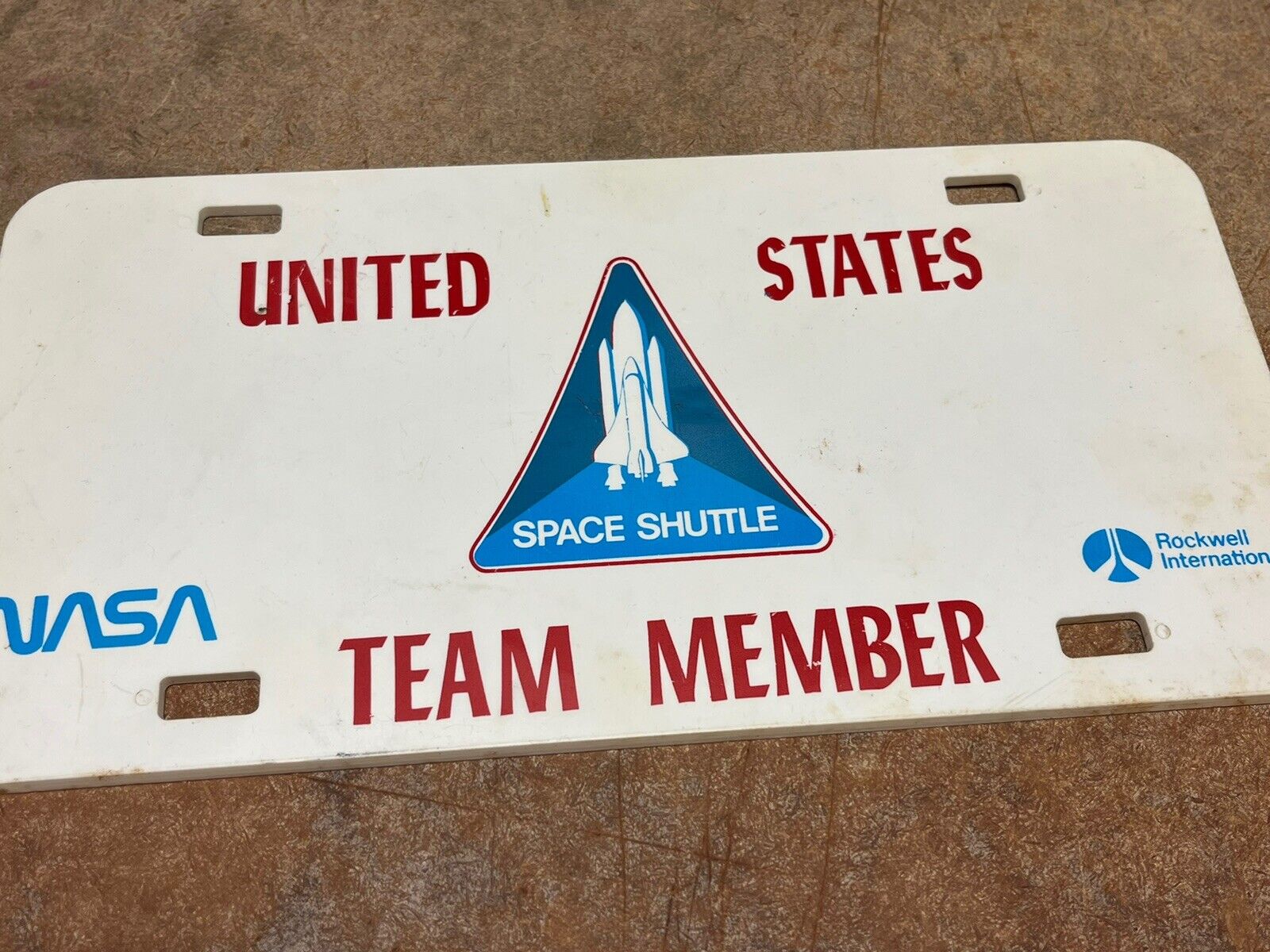 NASA Space Shuttle TEAM MEMBER Vintage EMPLOYEES ONLY License Plate RARE