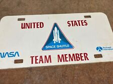 NASA Space Shuttle TEAM MEMBER Vintage EMPLOYEES ONLY License Plate RARE picture