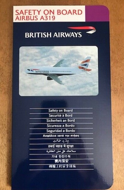 British Airways Airbus A319 1999 Safety Card British Airways Airbus A319 1999 Safety Card