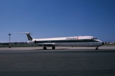 Original 35mm colour slide of Alitalia McDonnell Douglas MD-82 I-DAWJ at MLA picture