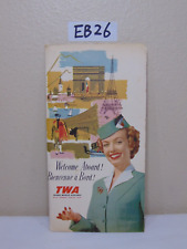 VINTAGE TWA TRANS WORLD AIRLINES WELCOME ABOARD SLEEVE & ROUND DISC 1950'S picture