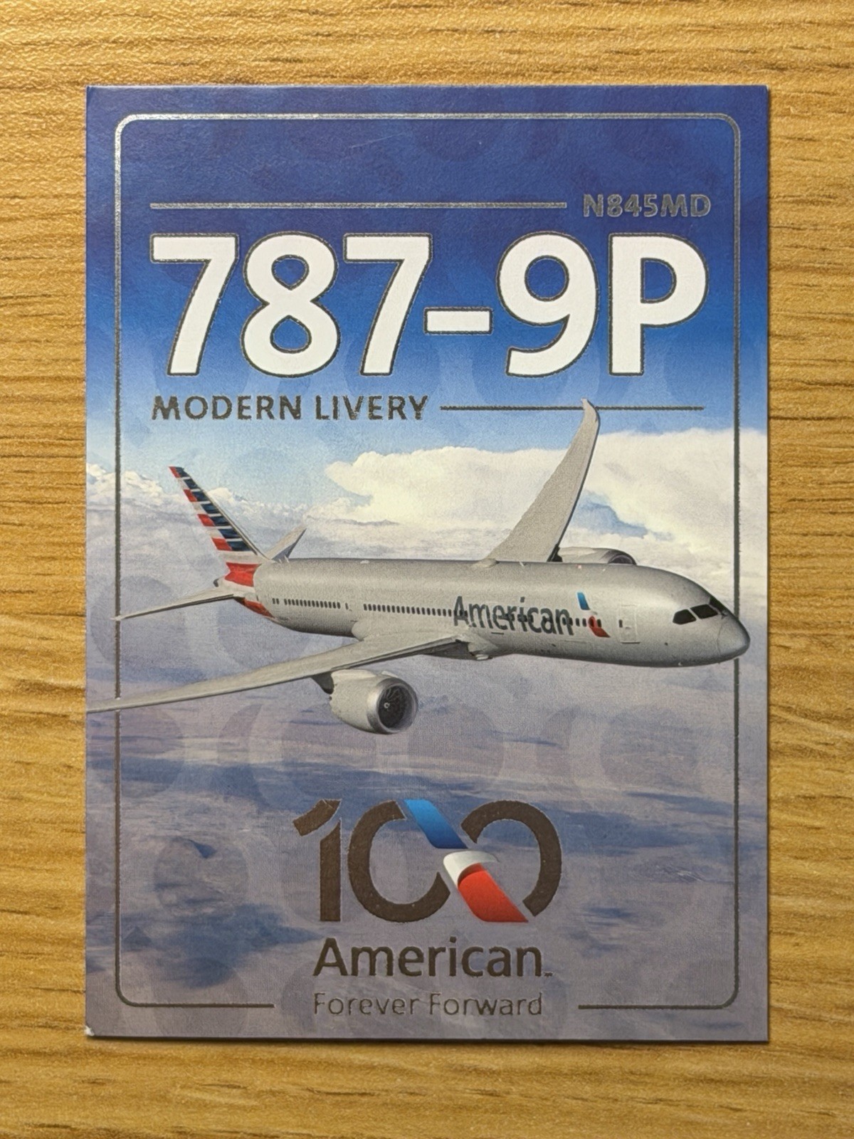 American Airlines 100th - N845MD - Boeing 787-9P Modern Livery Trading Card