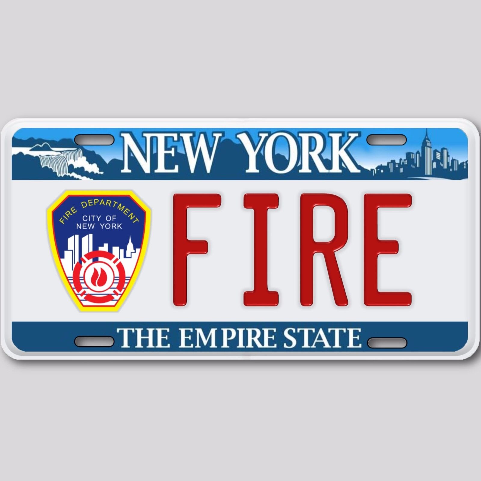 New York City Fire Department Novelty Aluminum License Plate Tag Metal New 