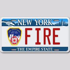 New York City Fire Department Novelty Aluminum License Plate Tag Metal New  picture