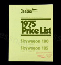 CESSNA Vintage 1975 SKYWAGON 180 & 185 Factory Price List Rare OEM Collectible picture