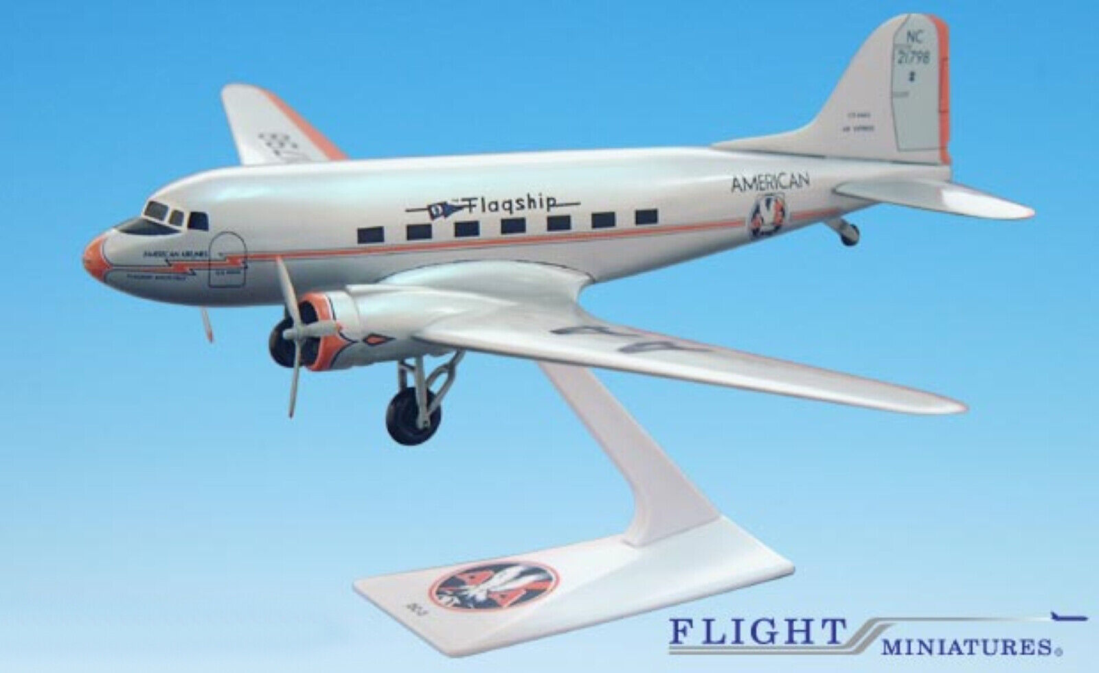 Flight Miniatures American Flagship Knoxville Douglas DC-3 Reg#NC21798 1:100 New