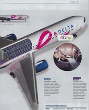 DELTA AIR LINES 2019 BOEING 767-400ER 2 PG ARTICLE CUTAWAY DRAWING BREAST CANCER picture