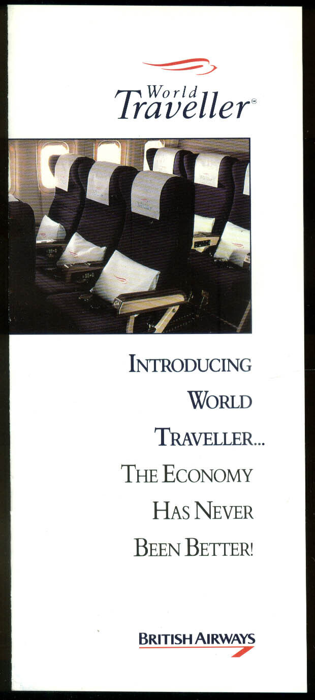 British Airways World Traveller airline brochure 1991