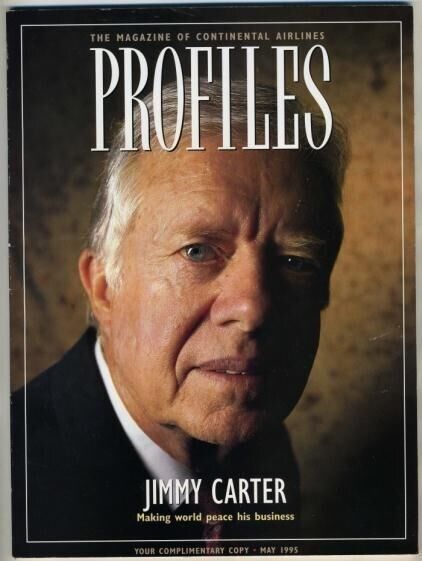 Continental Airlines Profile In Flight Magazine 1995 Jimmy Carter
