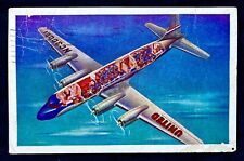 UNITED Airlines 1946 POSTCARD Cut-a-Way View AGE OF FLIGHT 4 Engine Mainliner picture