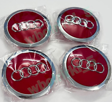 Set of 4 red 69mm wheel hub caps for AUDI 4B0601170A picture