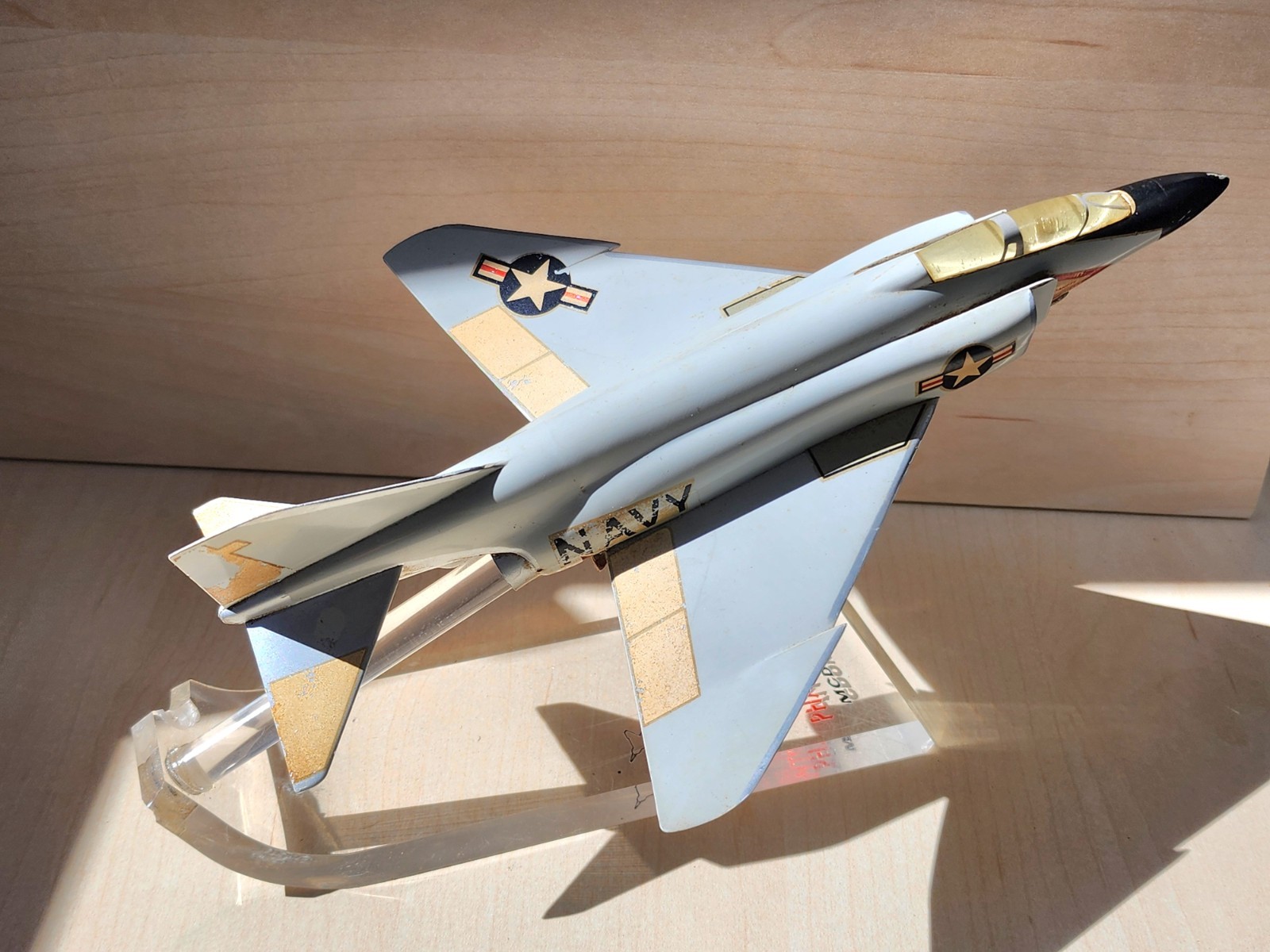 ✈ Vintage McDonnell F-4 Phantom II US Navy Desk Model Aircraft Display -9.5\ ✈ Vintage McDonnell F-4 Phantom II US Navy Desk Model Aircraft Display -9.5\