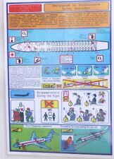 Y-134B-3 AIRLINES SAFETY CARD picture
