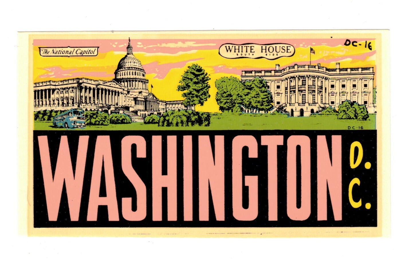 Washington D.C. Vintage Lingren-Turner Travel Decal Washington D.C. Vintage Lingren-Turner Travel Decal