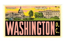 Washington D.C. Vintage Lingren-Turner Travel Decal picture