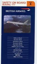 British Airways Boeing 777 Safety on Board Issue 4 1999 picture