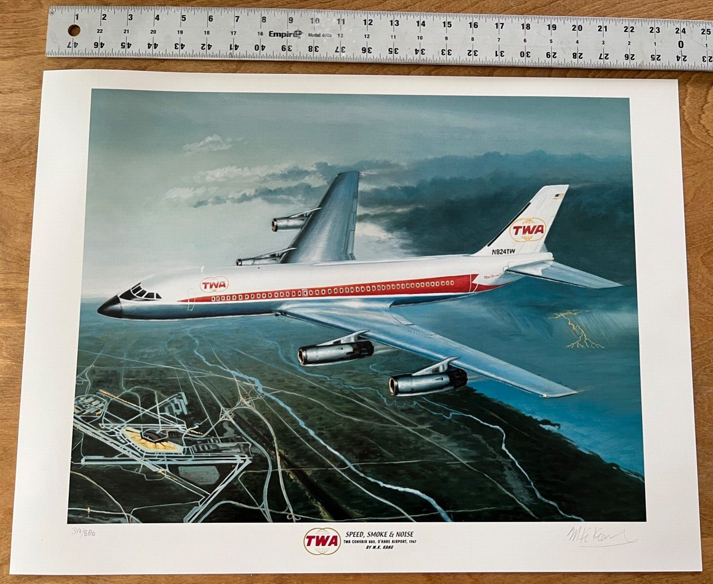 Aviation Art Print Trans World Airlines TWA Convair 880 \