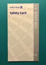 CHARTER PLANE UNITED AIRLINES SAFETY CARD--747B-- RETIRED picture