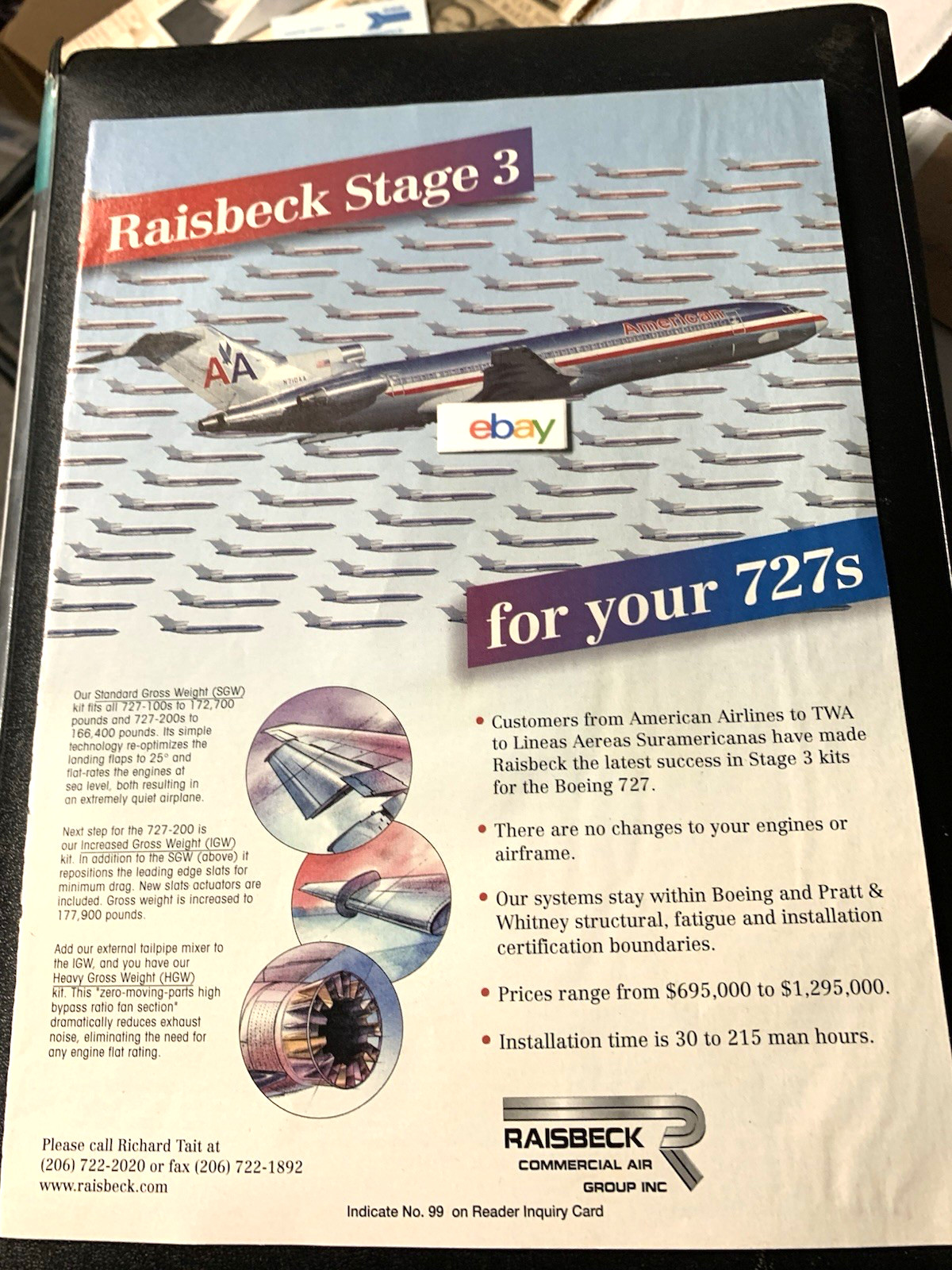 AMERICAN AIRLINES & RAISBECK B727-200 STAGE 3 KEEP EM FLYING AD #2 AMERICAN AIRLINES & RAISBECK B727-200 STAGE 3 KEEP EM FLYING AD #2