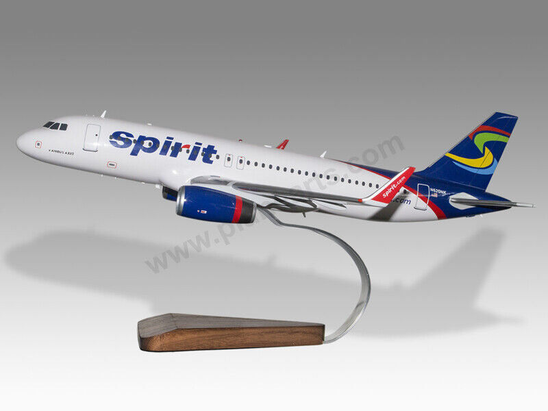 Airbus A320 Spirit Airlines Ver.2 Solid Mahogany Wood Handcrafted Display Model
