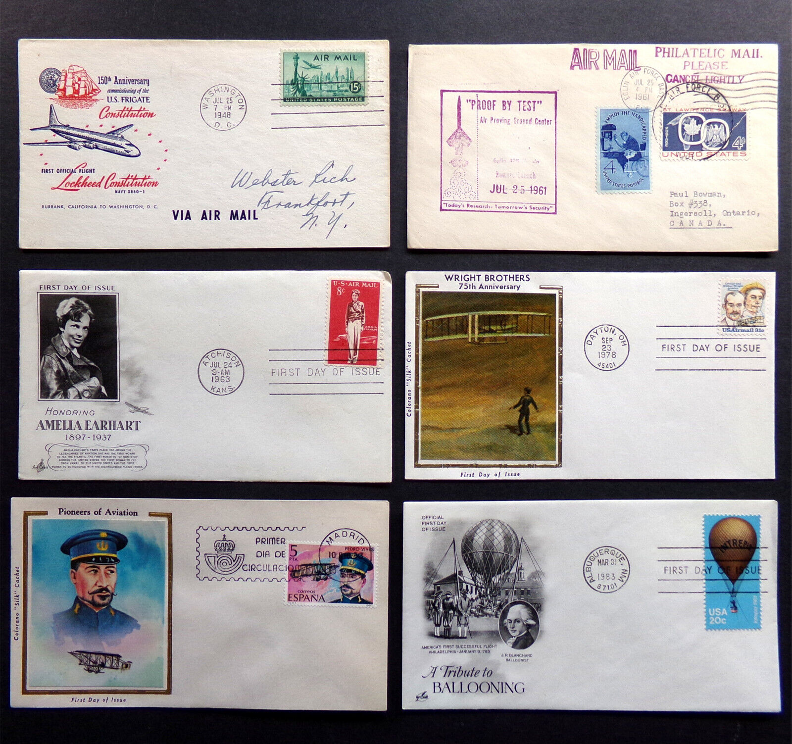 AVIATION HISTORY Stamp Cover Lot Jets Planes Flight Balloon Air Mail SET #GP-037