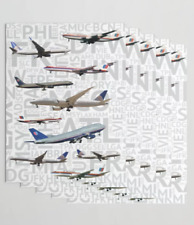 United Airlines Aircraft with Airport Codes - Gift Wrapping Paper picture