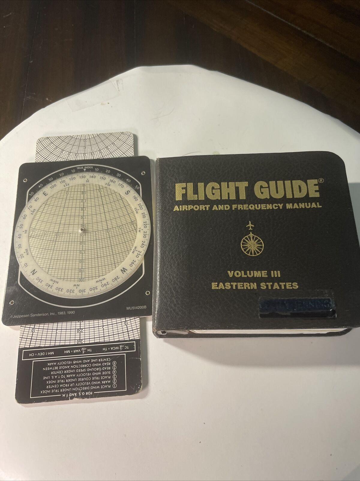Vintage Flight Guide Airport  Frequency Volume Eastern States + Flight computer