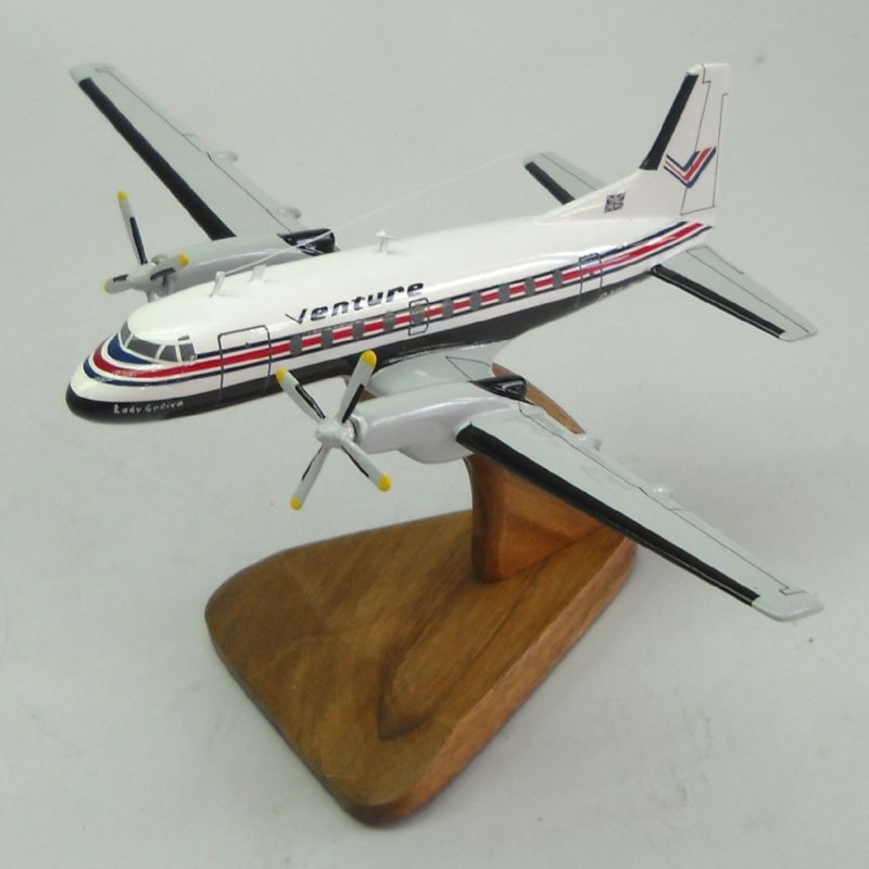 HS-748 Hawker Siddeley Venture Airplane Desk Wood Model Small New