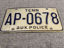1970s Vintage Tennessee Auxiliary Police License Plate AP-0678 Good Condition picture
