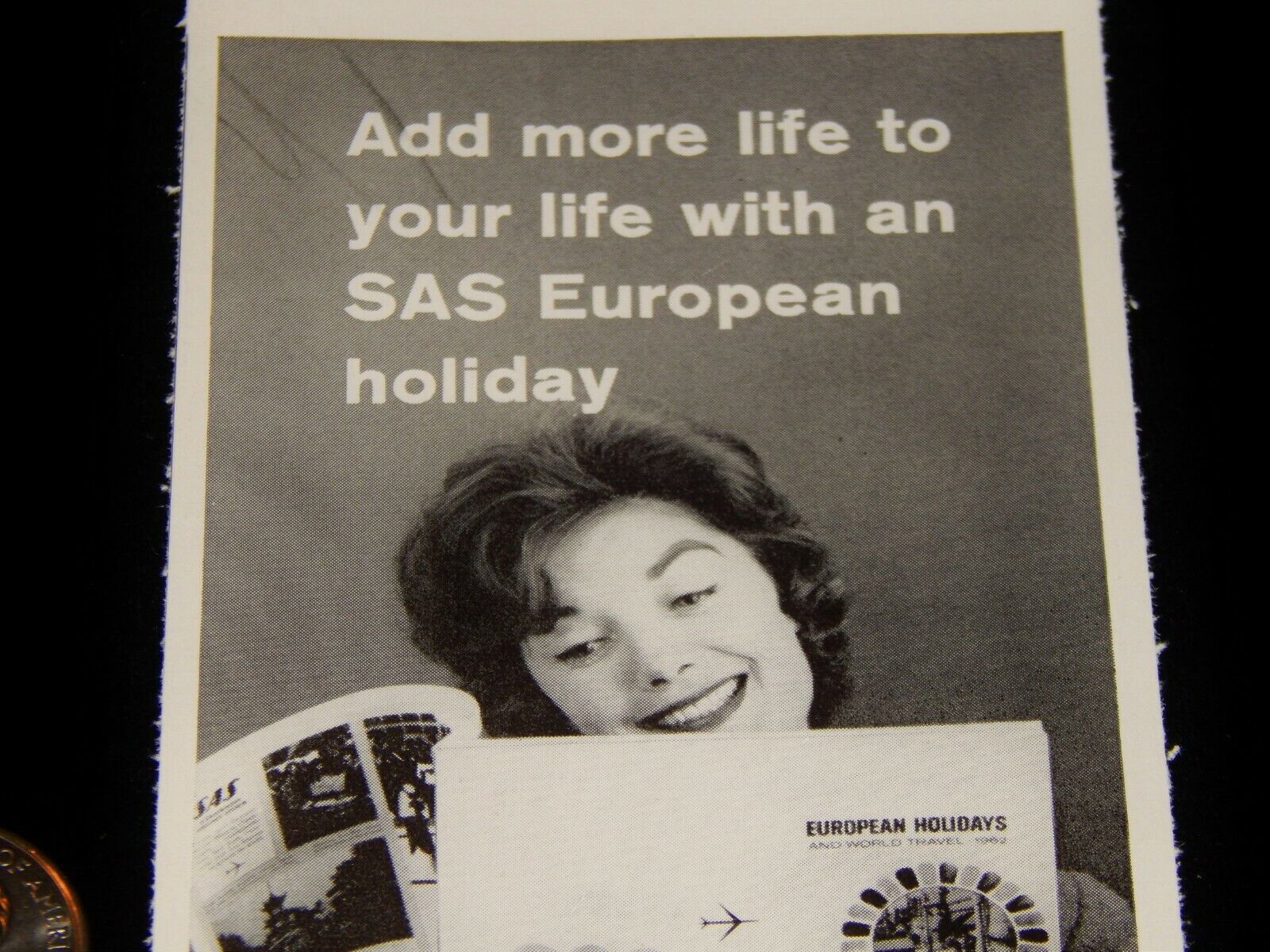 Vintage Advertisement, SCANDINAVIAN AIRLINES SYSTEM, (SAS),European Holiday,1962