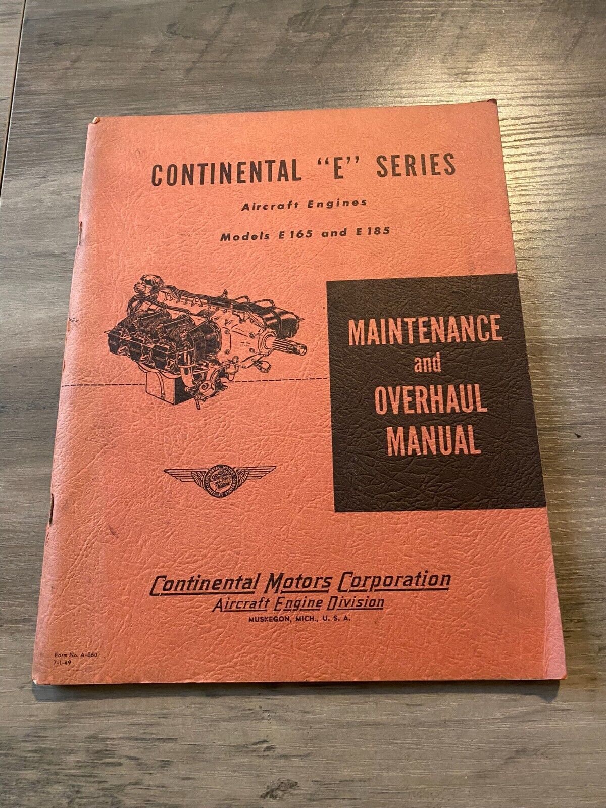 1949 Continental E Series Aircraft Engines Maintenance Overhaul Manual Aviation