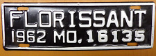 1962  Florissant Missouri City License Plate picture