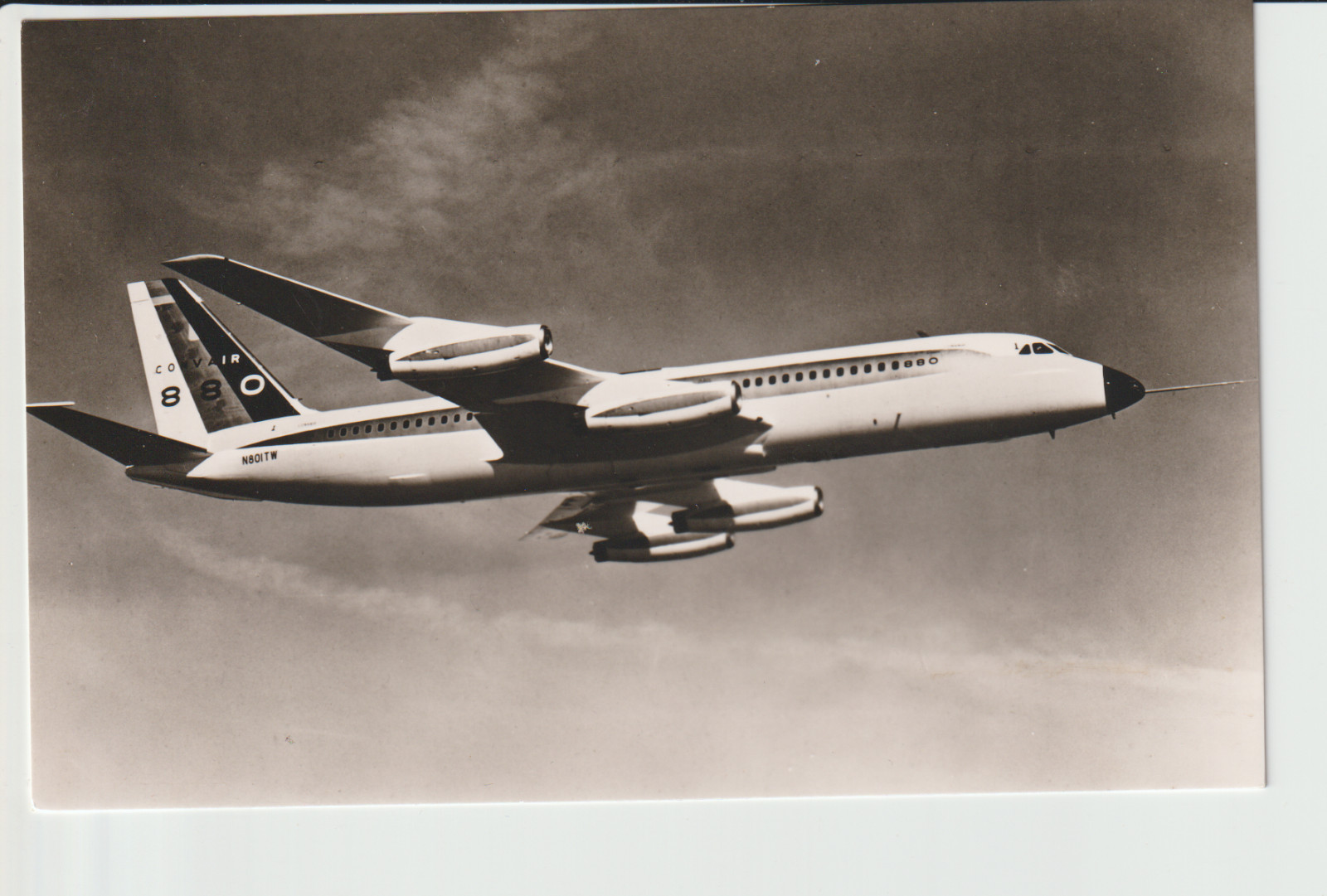 vintage rppc Convair 880 aircraft in company colours used by TWA Swissair no 2 vintage rppc Convair 880 aircraft in company colours used by TWA Swissair no 2