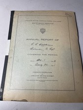 Annual Report Of Sherman County  Of C.C Calkins Dec 1 1920 To Aug 20 1921 Vtg picture