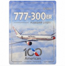 🔥American Airlines Trading Card 777-300 ER Flagship Livery 100 Years w/ sleeve picture