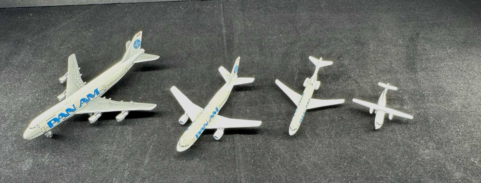 4 Diecast Pan Am Airways Airplanes B-747/Airbus/B-727/ATR 42: Schabak W. Germany