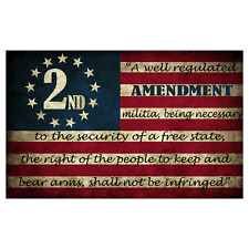 Second Amendment Written on Flag Sticker 5x3 Inch 2nd 2A Constitution Decal  picture